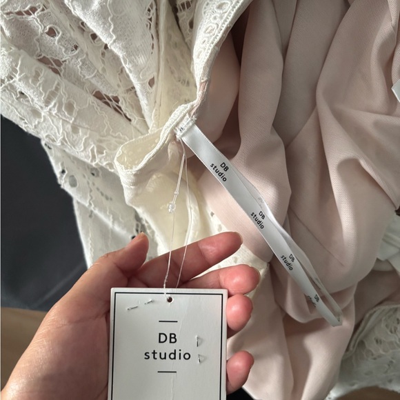 David's Bridal Cream Lace Maxi Dress - Picture 7 of 11